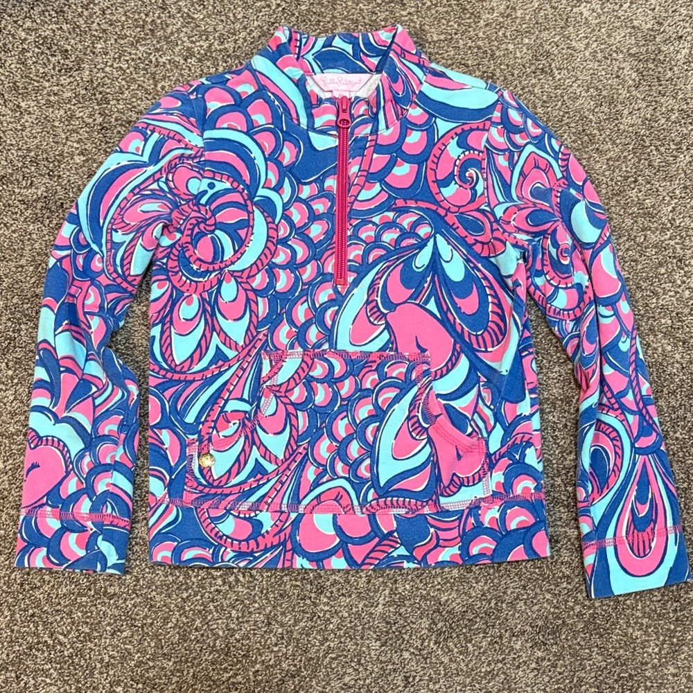 Girls medium 6/7 Lilly Pulitzer pink/blue Popover